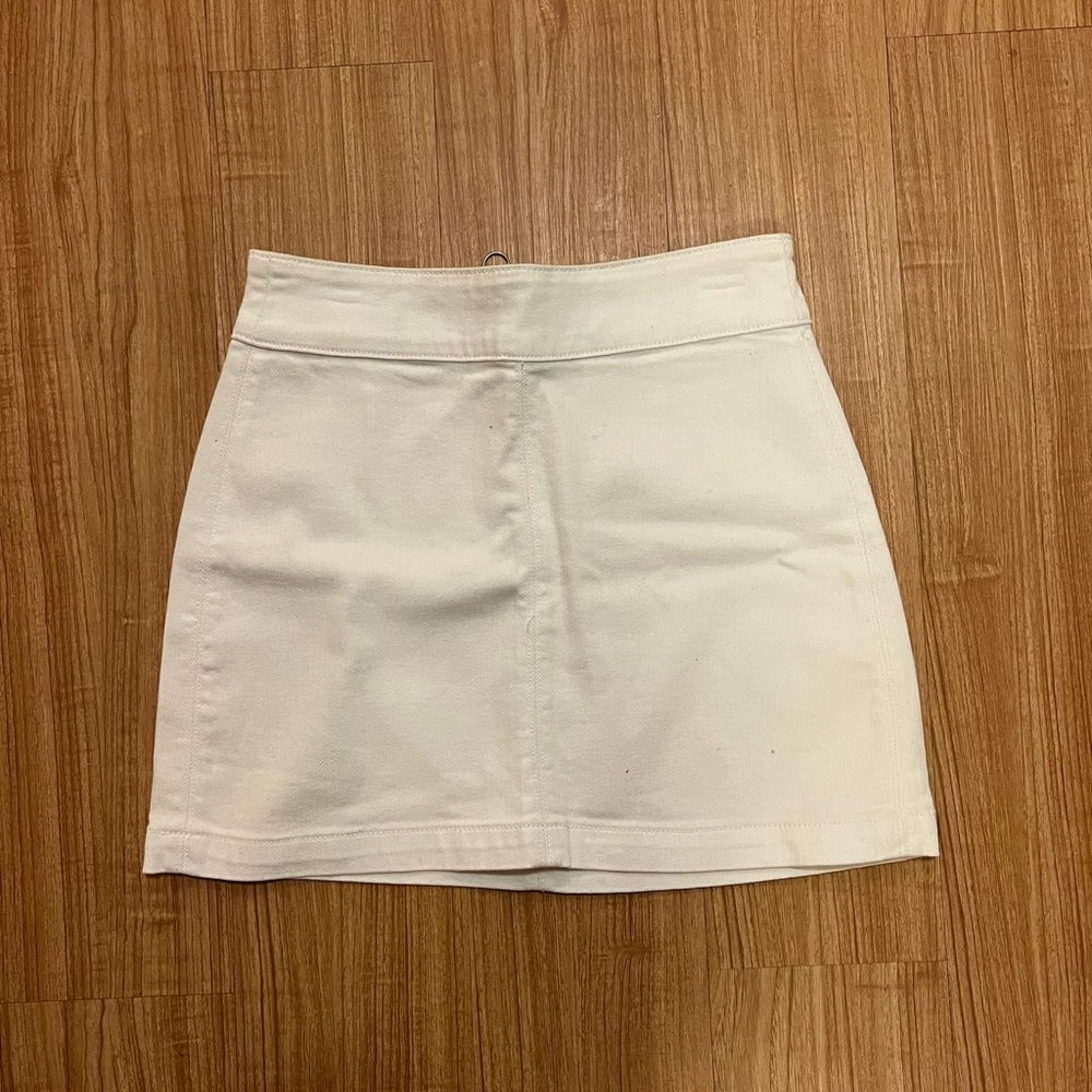 Forever 21 white denim mini skirt